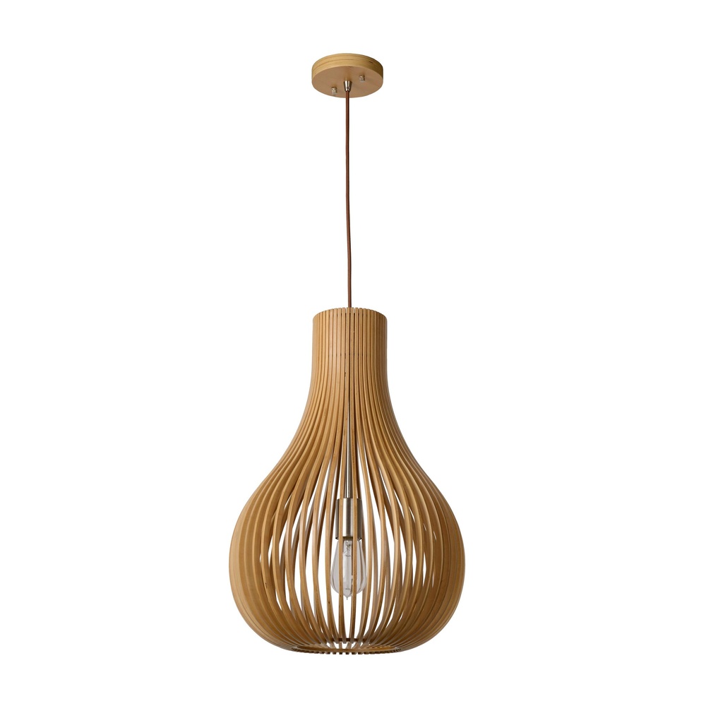 Lucide Unieke hanglampBodo Ø 38cm hout - 01400/38/72